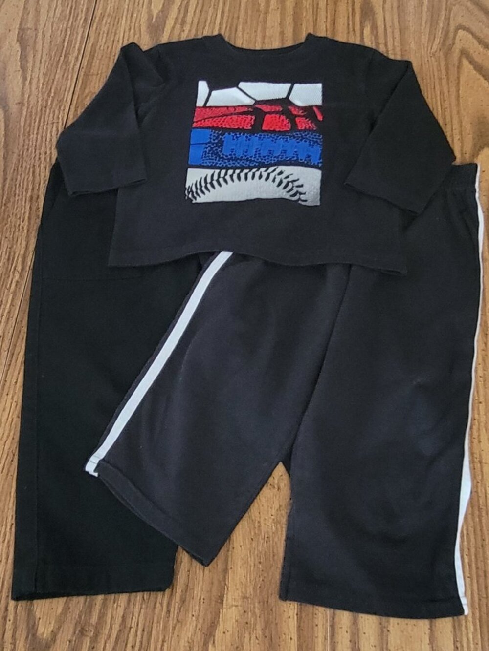Garanimals Boys 2T 3 Pc Sports Set Baseball Graphic Shirt 2 Pants